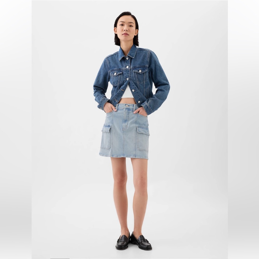 GAP Factory Denim Cargo Mini Skirt